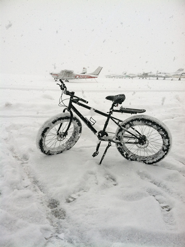 Snow Building Up, Awaiting a Rider